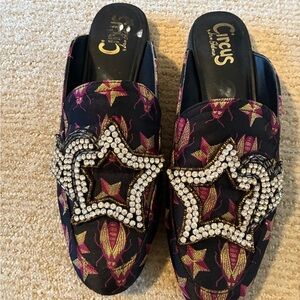 Circus by Sam Edelman Star Embellished Mules - Black and Pink